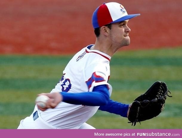 Side-armed pitcher mid throw