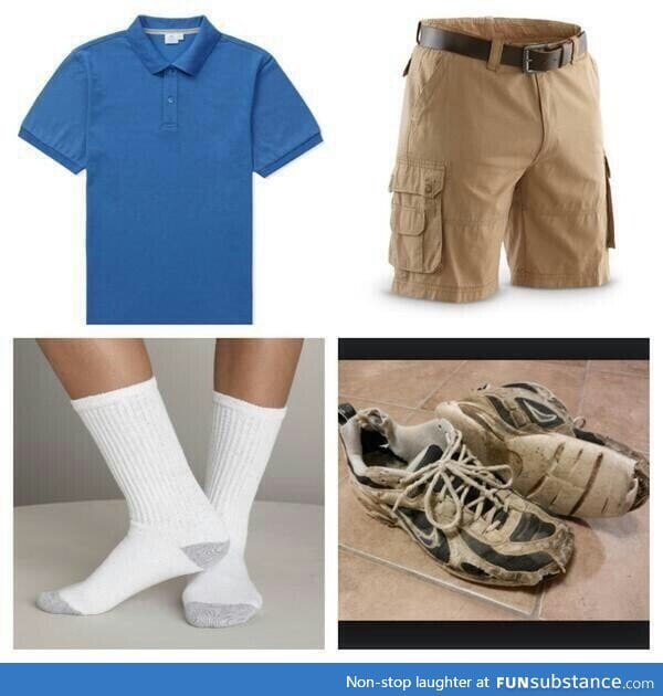 The classic white dad attire