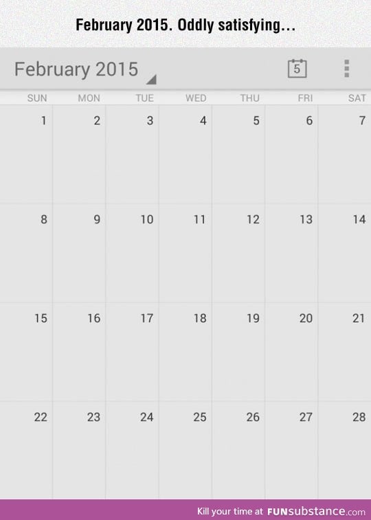 Satisfying calendar