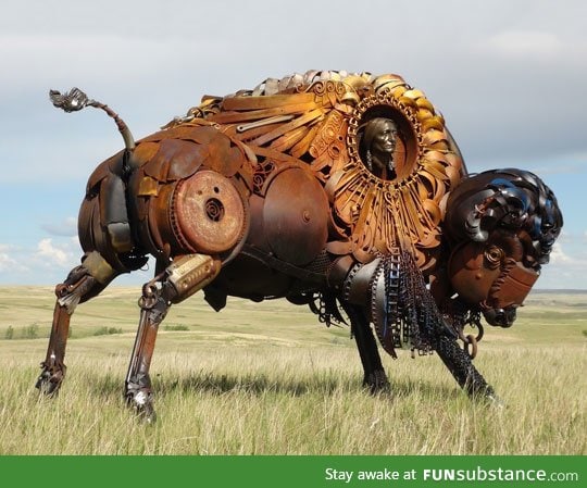 Scrap metal bison