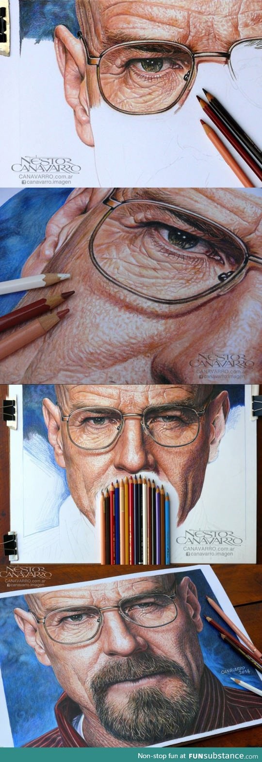 Breaking bad, hyperrealism in crayon