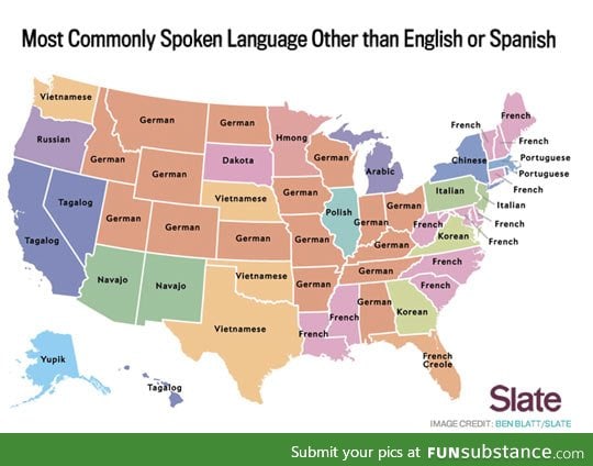 Most Common Language By State Besides English or Spanish