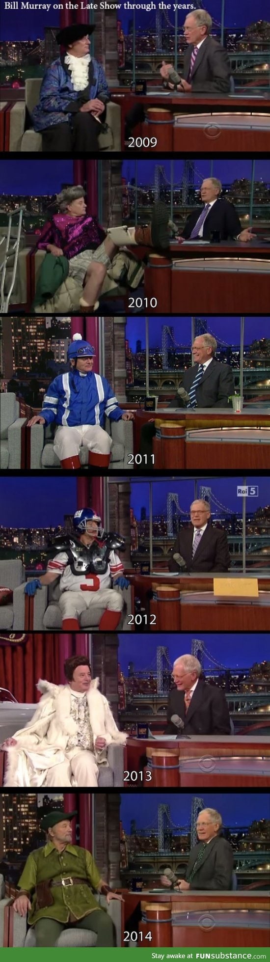 Bill Murray on Letterman 2009-2014