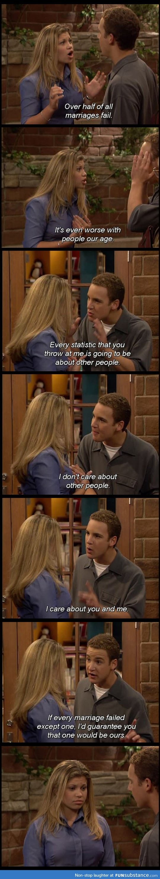 Boy meets world's most romantic scene