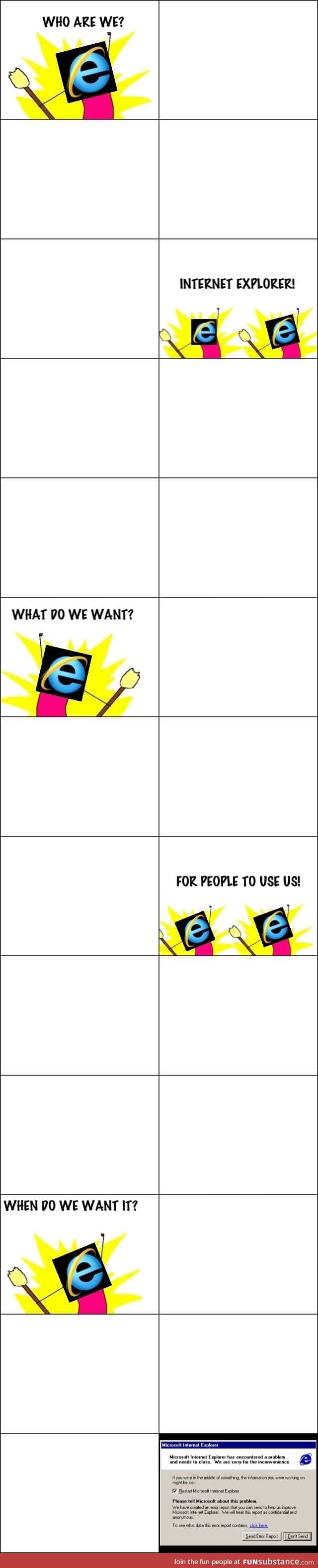 Internet Explorer protest