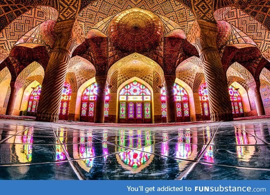 The interior of a mosque in iran