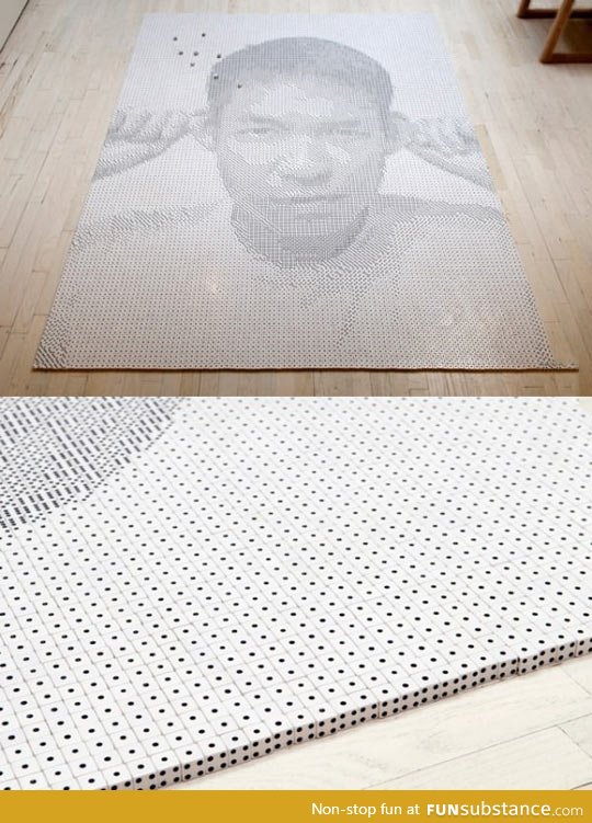 A Portrait Made Out Of 13,138 Dice