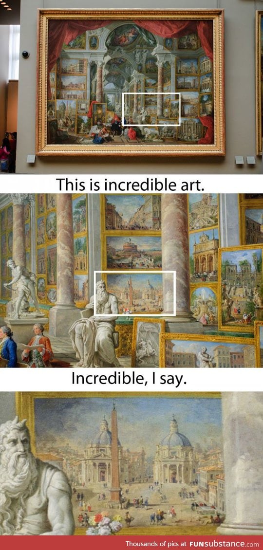 An art show inside of a painting