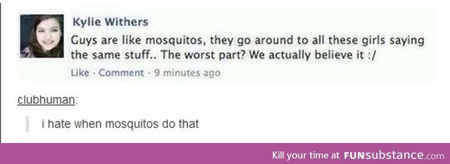 my heart was broken by a mosquito ;c