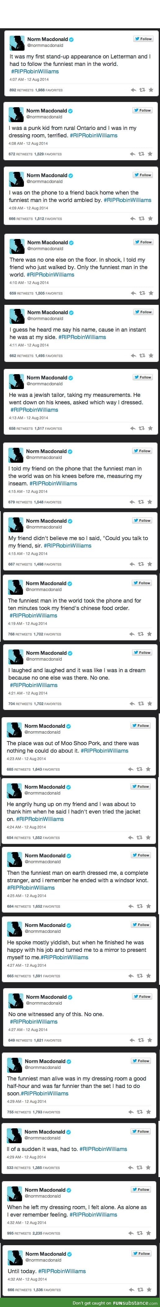 Norm MacDonald's Tribute to Robin Williams