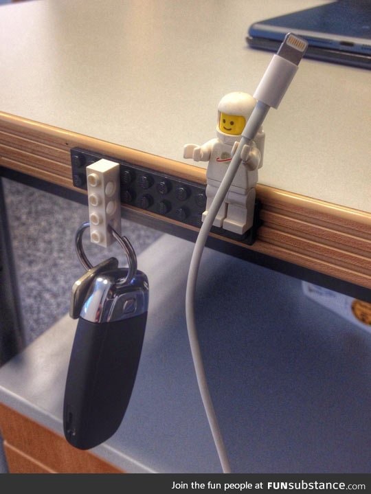 Lego key and cable holder