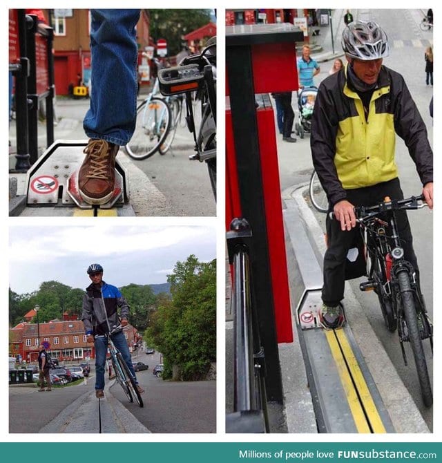 Norway has invented a bicycle escalator