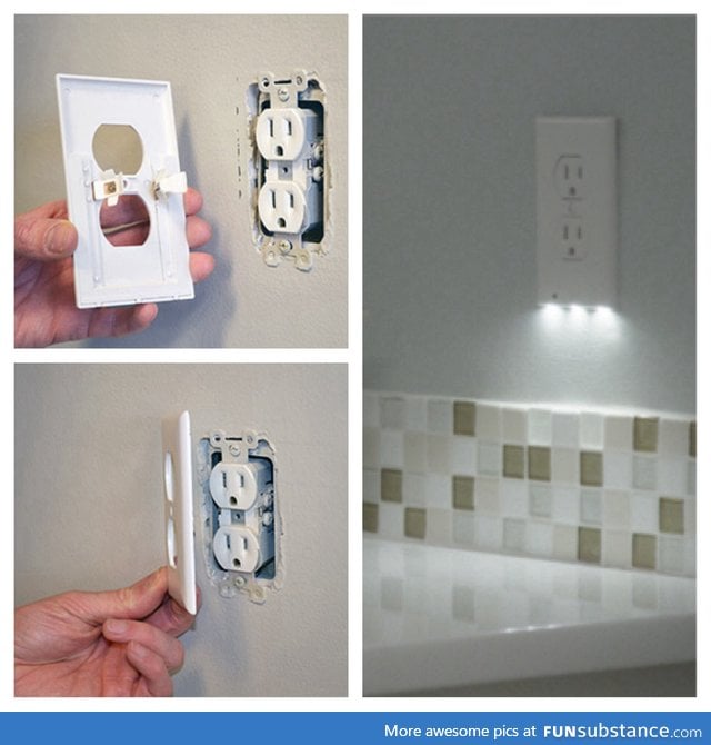 This outlet cover is also a nightlight. Genius