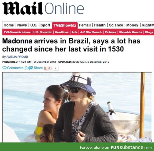 Madonna visiting brazil