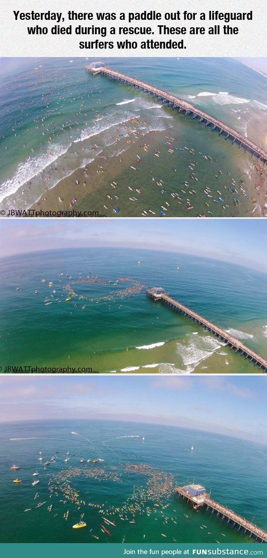 Paddle-out in newport beach, ca