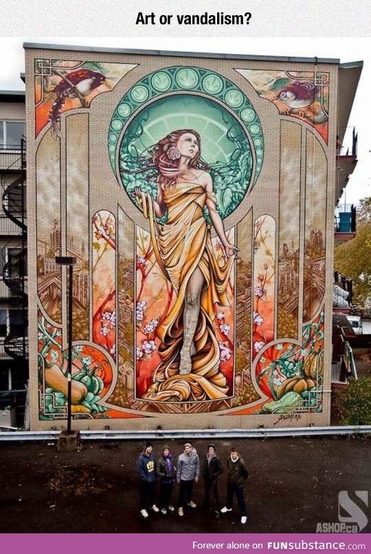 Alphonse mucha style graffiti