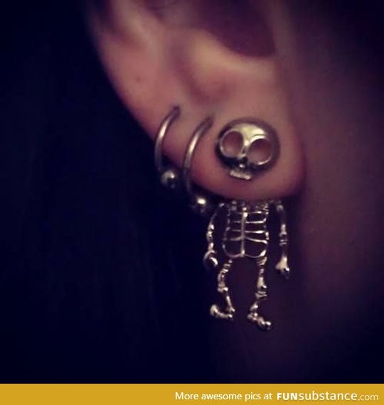 Cool skeleton earrings