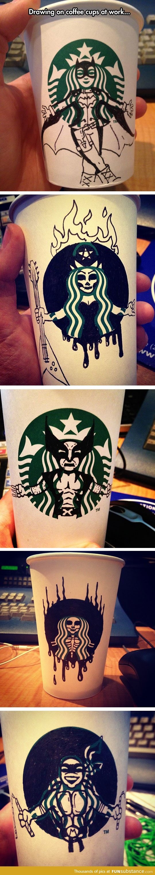 Starbucks should pay him for these designs