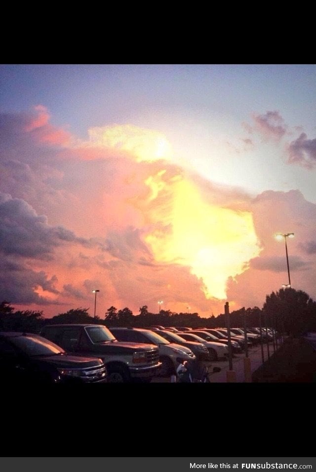 Texas shaped sunset in Texas