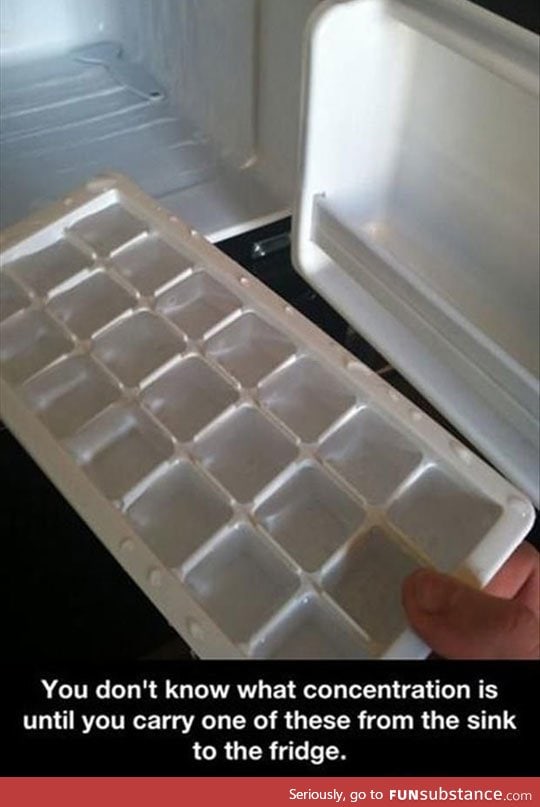 Ice cube tray concentration