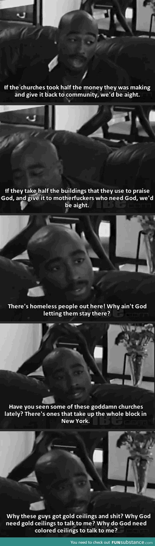 Tupac on churches