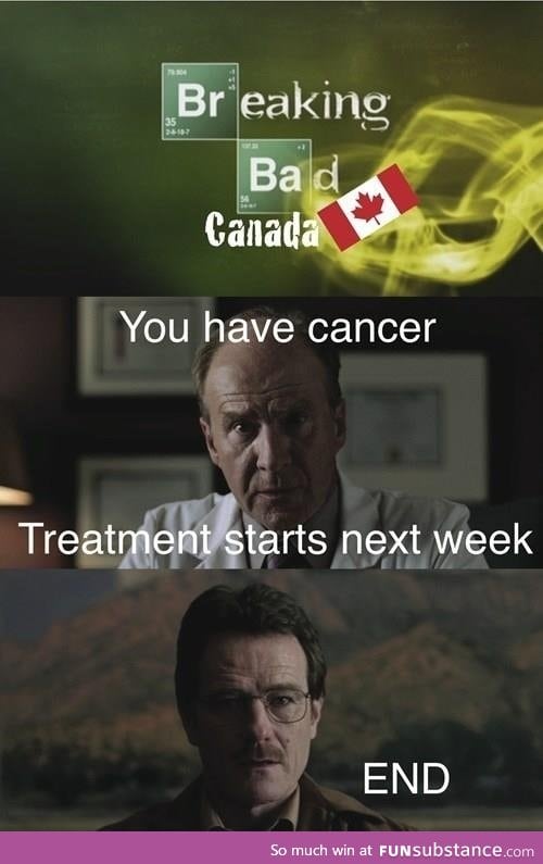 Breaking bad is a lot happier with universal healthcare