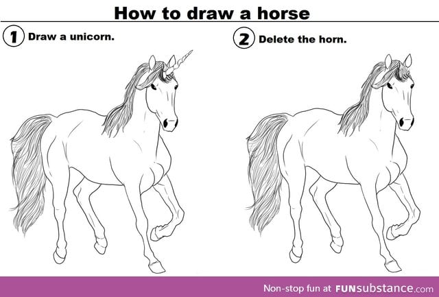 How to draw a horse