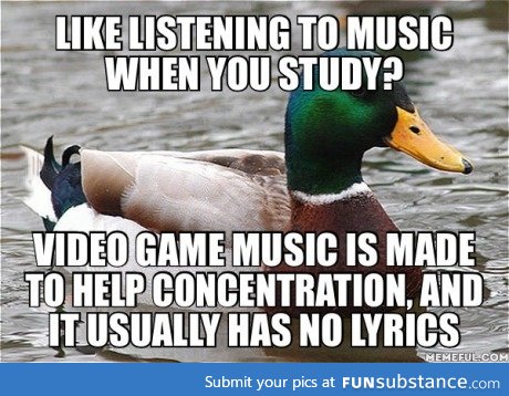 Plus it's epic. I love studying to Skyrim's soundtrack