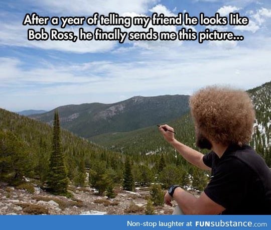 Bob Ross hair