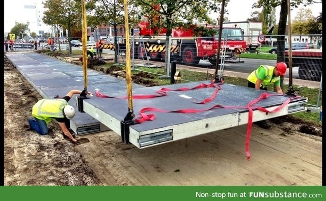 Netherlands rolled out the first solar powered roadway (bike path) today