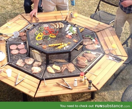 Family dinner grill-table