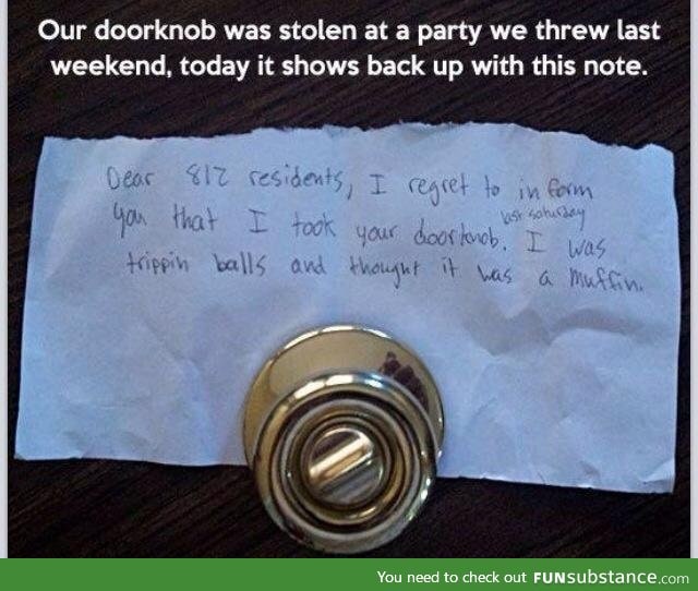 Lost doorknob