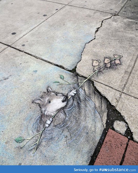 Street chalk drawings