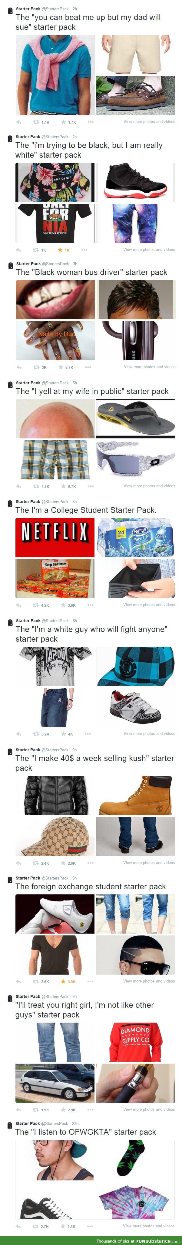 Different starter packs