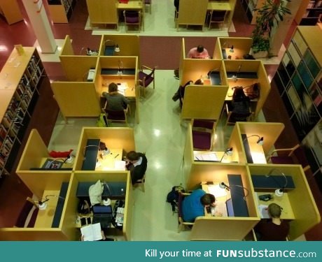 Study boxes in univerity library... I guess they did not entirely think