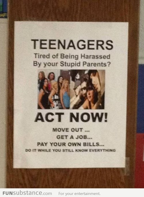 Teenagers, act now!