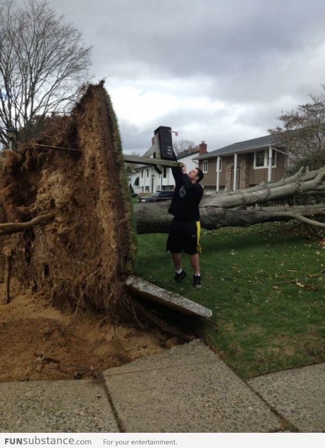 Checking the mailbox after Hurricane Sandy