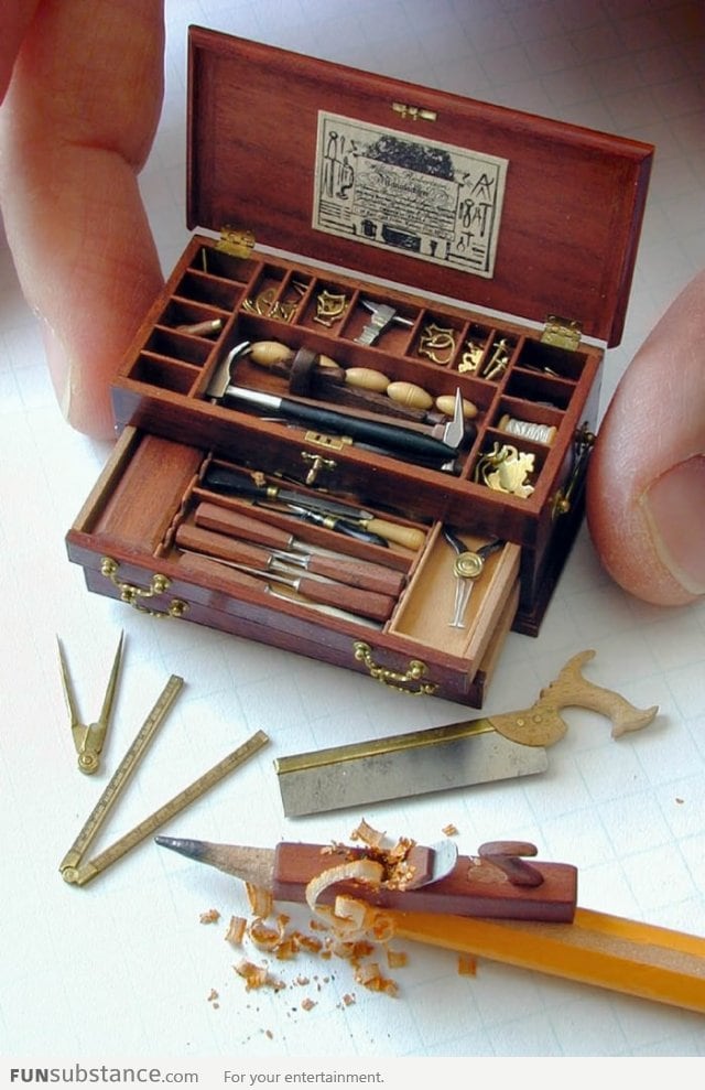 Tiny Scale Replica of an 18th Century Tool Chest