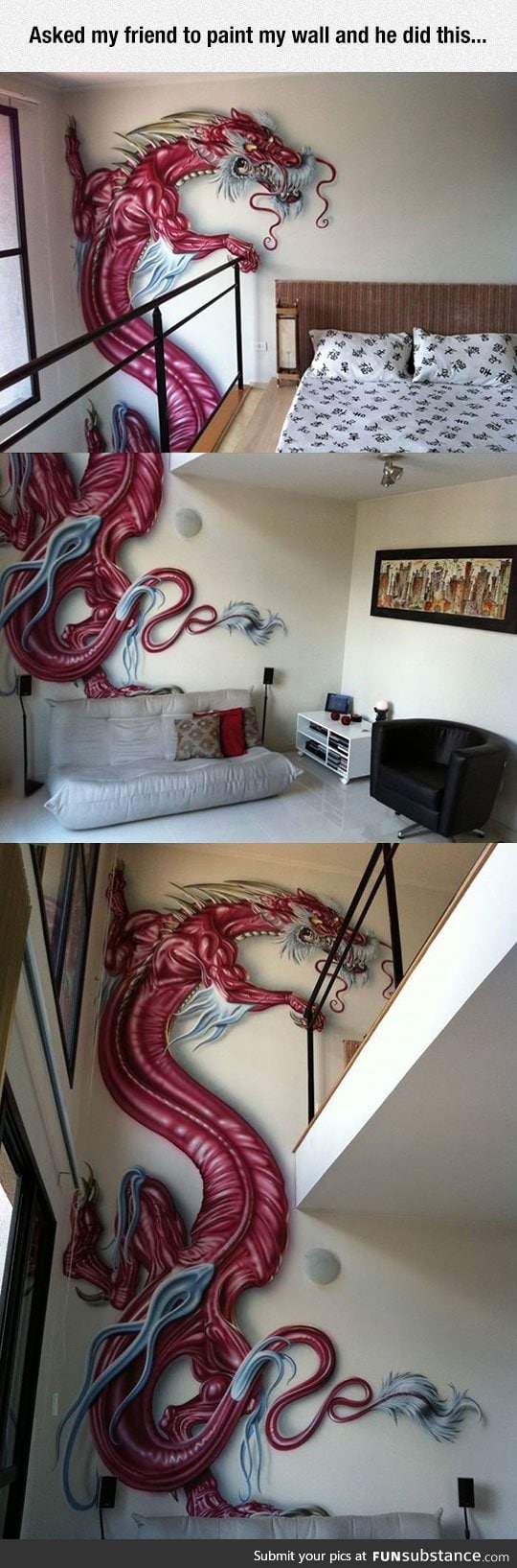 Amazing red dragon paint job