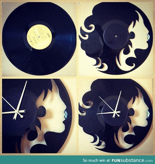 Clocks out of vinyl records