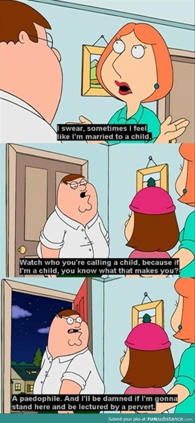 A brilliant comeback from Peter Griffin