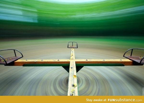 Long exposure of a merry-go-round