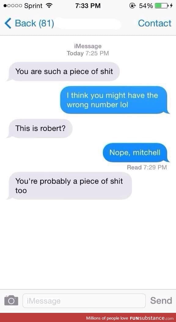 Wrong number