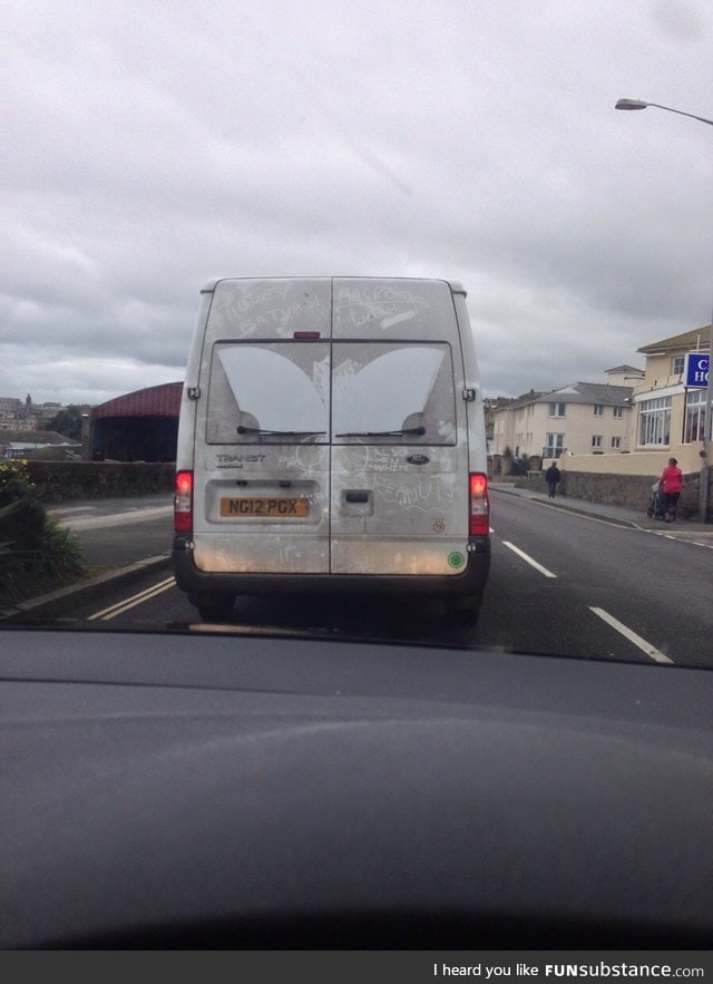 This van has no rear windows but has rear wipers