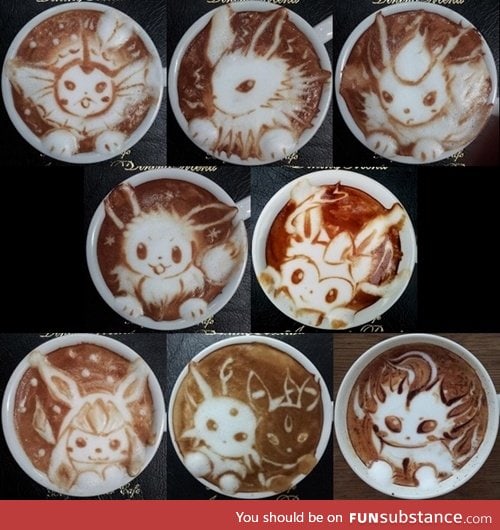 Pokemon latte art