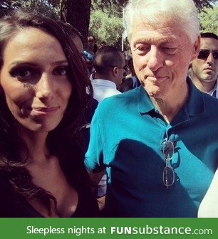 President Clinton didn't realize my friend was taking a selfie with him