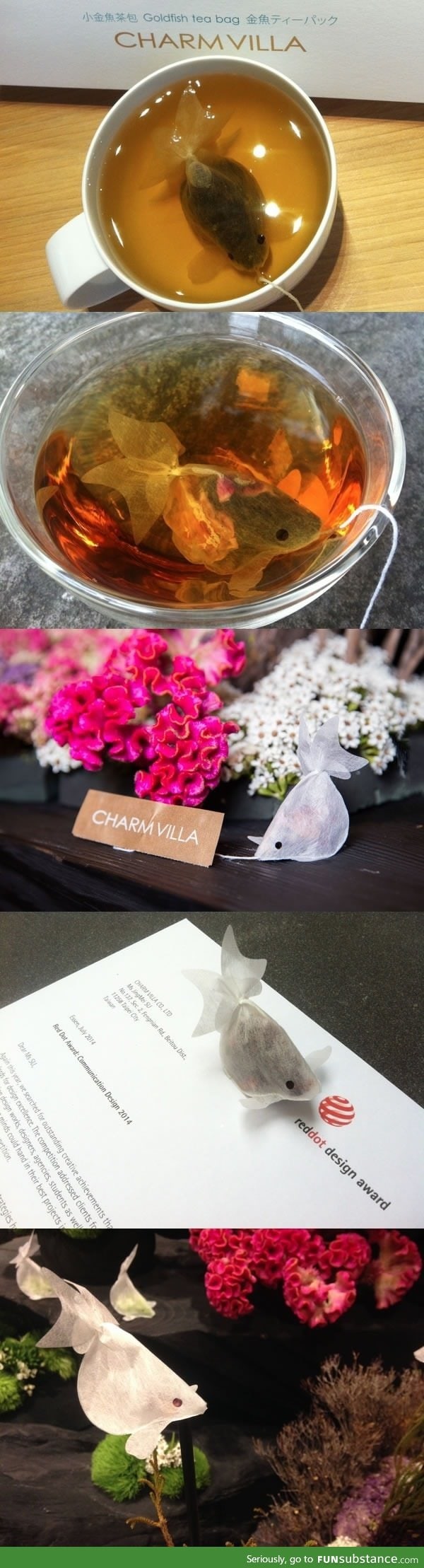 Tea bags that look like goldfish