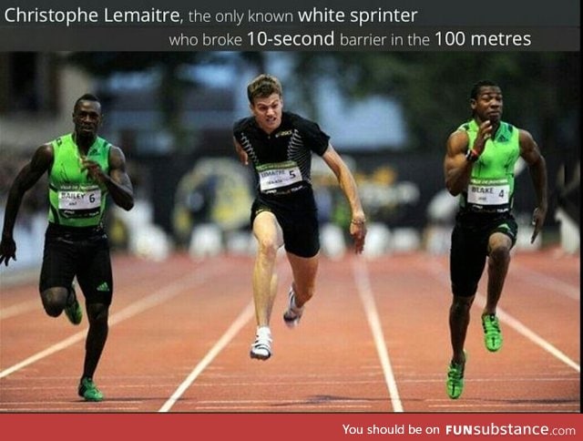 The fastest white sprinter