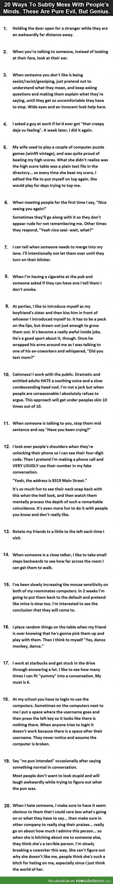 20 ways to mess with people without them knowing