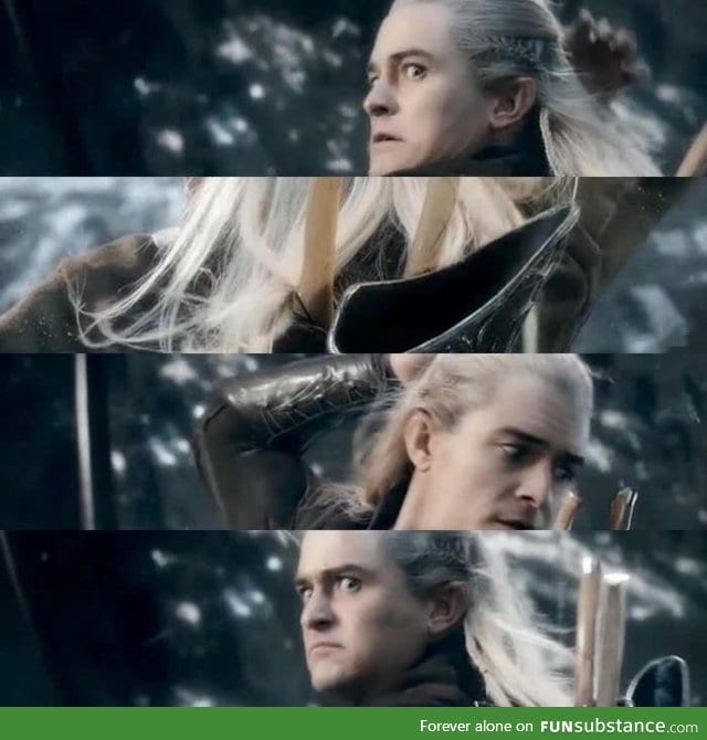 Lest we forget, the first time we see Legolas run out of arrows